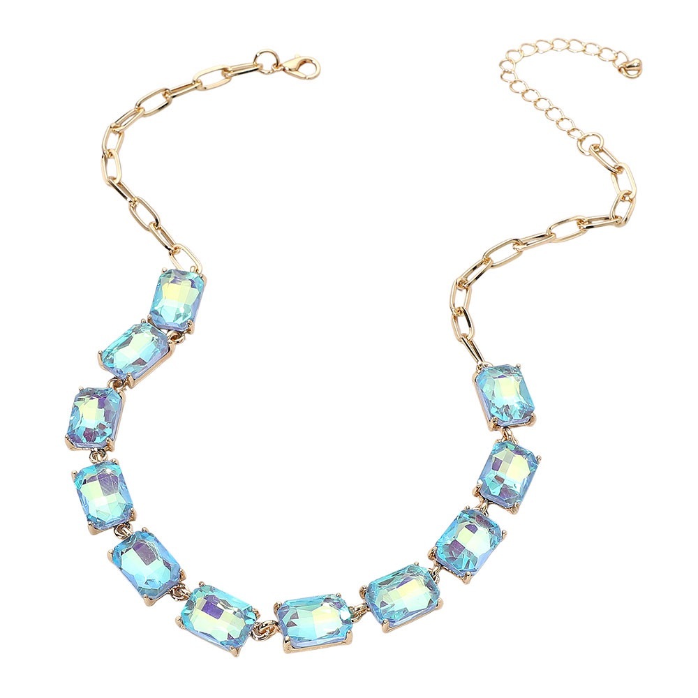 Elegant Blue and Gold Necklace - Picture 4 of 5